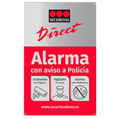 Placa o cartel de alarma securitas disuasoria modelo aviso a policia en  28918 Leganés - WENDOO